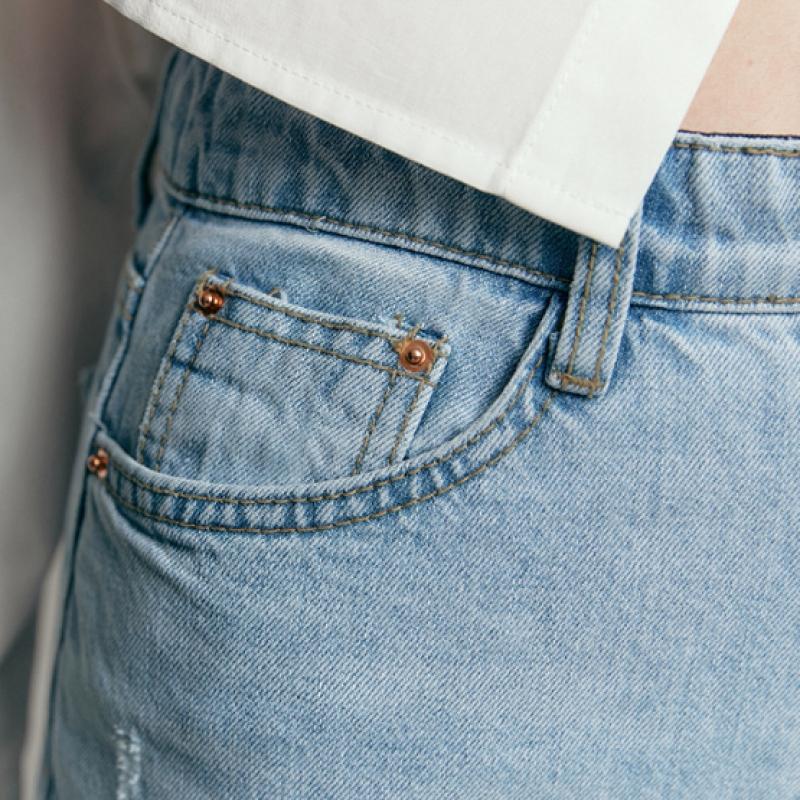 Maxza Distressed Light Blue Denim Baggie Pants Zc05ql400on