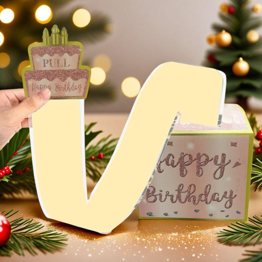 

Funny Birthday Money Box Black Gold Money Pull Box Creative Birthday Cash Gift Box For Friends S рожевий