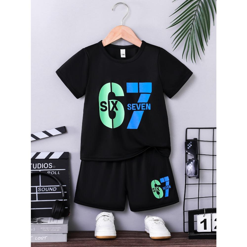 Summer Boys Printed Two Piece Sports Set 150