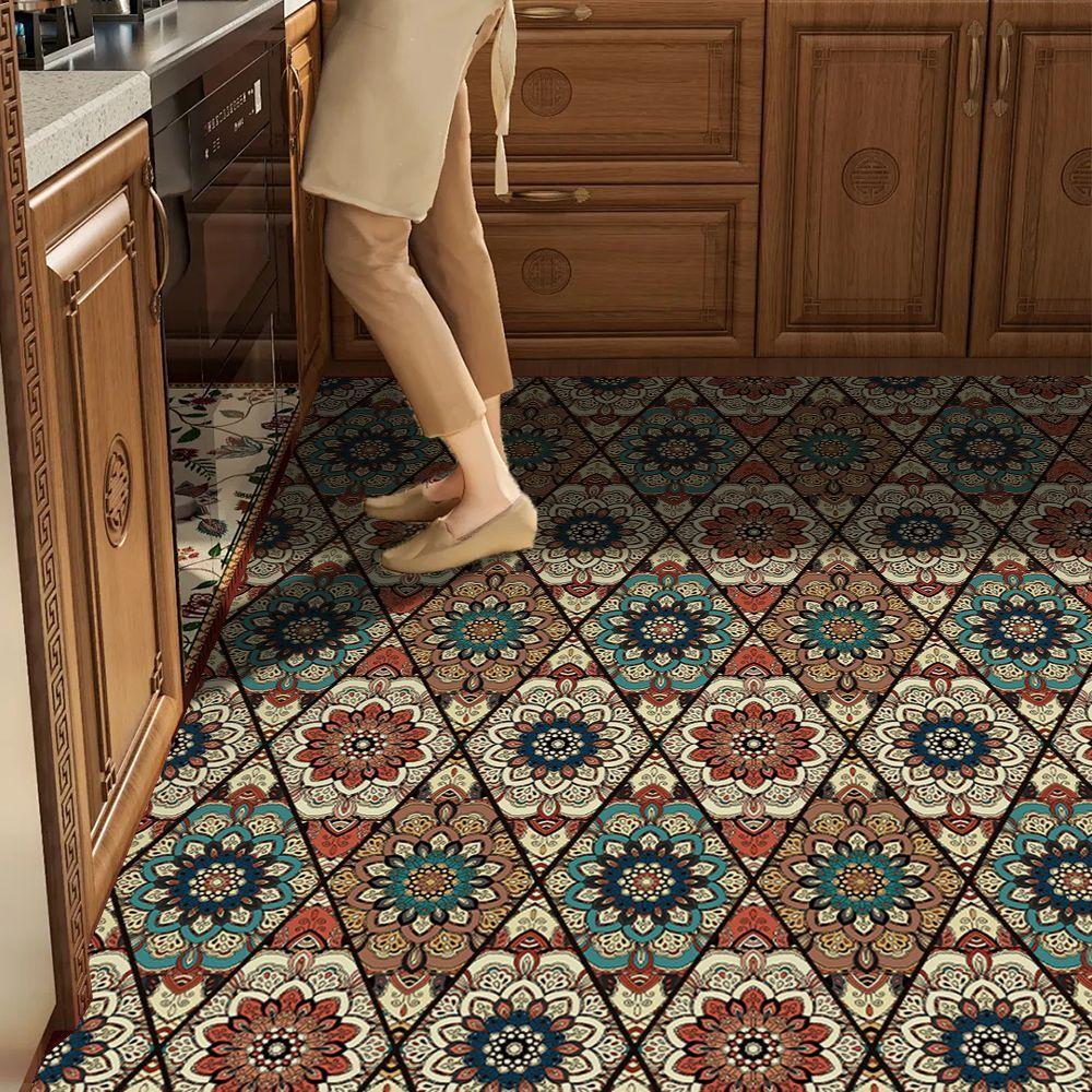 Kitchen Floor Mat Vinyl Carpet Pvc Leather Mats Waterproof Oil-proof Large Rug Home Decoration Non-slip