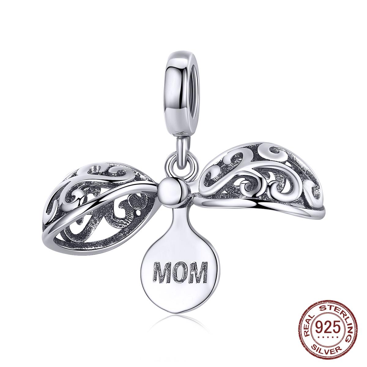 

925 Стерлинг Серебряный Благодарность Box подвеска прелести Fit Оригинальные браслеты Ожерелья DIY ювелирные изделия для мамы подарок