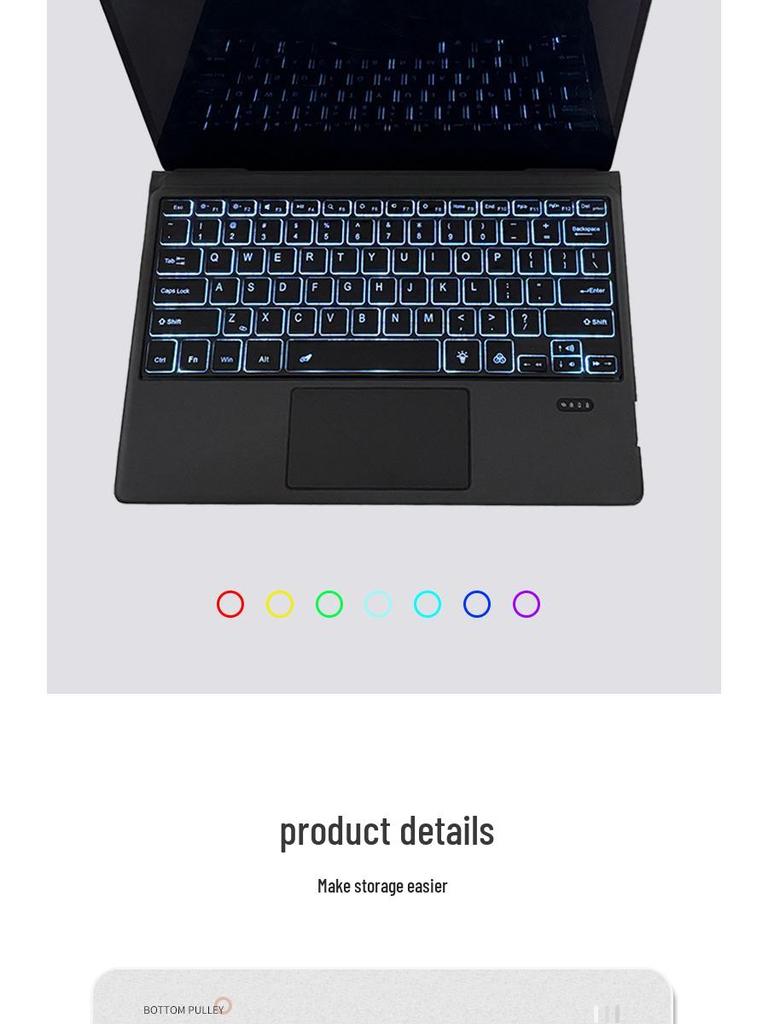 Dell 7320/K19M Backlit Wireless Keyboard Cover with Touchpad for Tablets