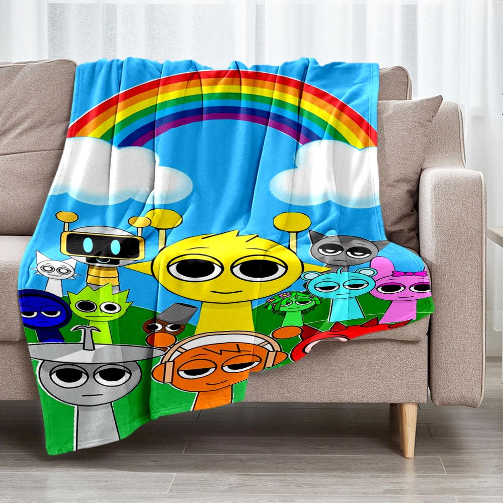 Coperta stampata a tema Sprunki - Perfetta per divano, letto, viaggi e uso all'aperto | Lavabile in lavatrice, accogliente e resistente.