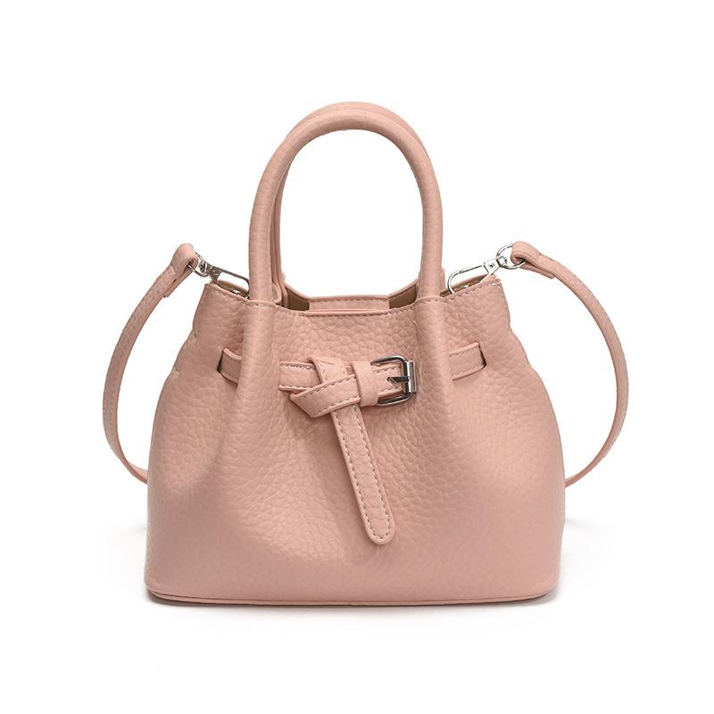 

New fashionable high-end suction strap mother bucket bag portable shoulder crossbody trendy women s bag розовый