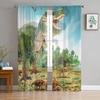Dinosaur Virgin Forest Sheer Curtains For Living Room Bedroom Tulle Window Drapes For Kitchen Decoration