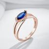 Einfacher Blauer Natürlicher Zirkon Brautring Für Frauen Mode Roségoldene Farbe Accessoires Hohe Qualität Vintage Schmuck