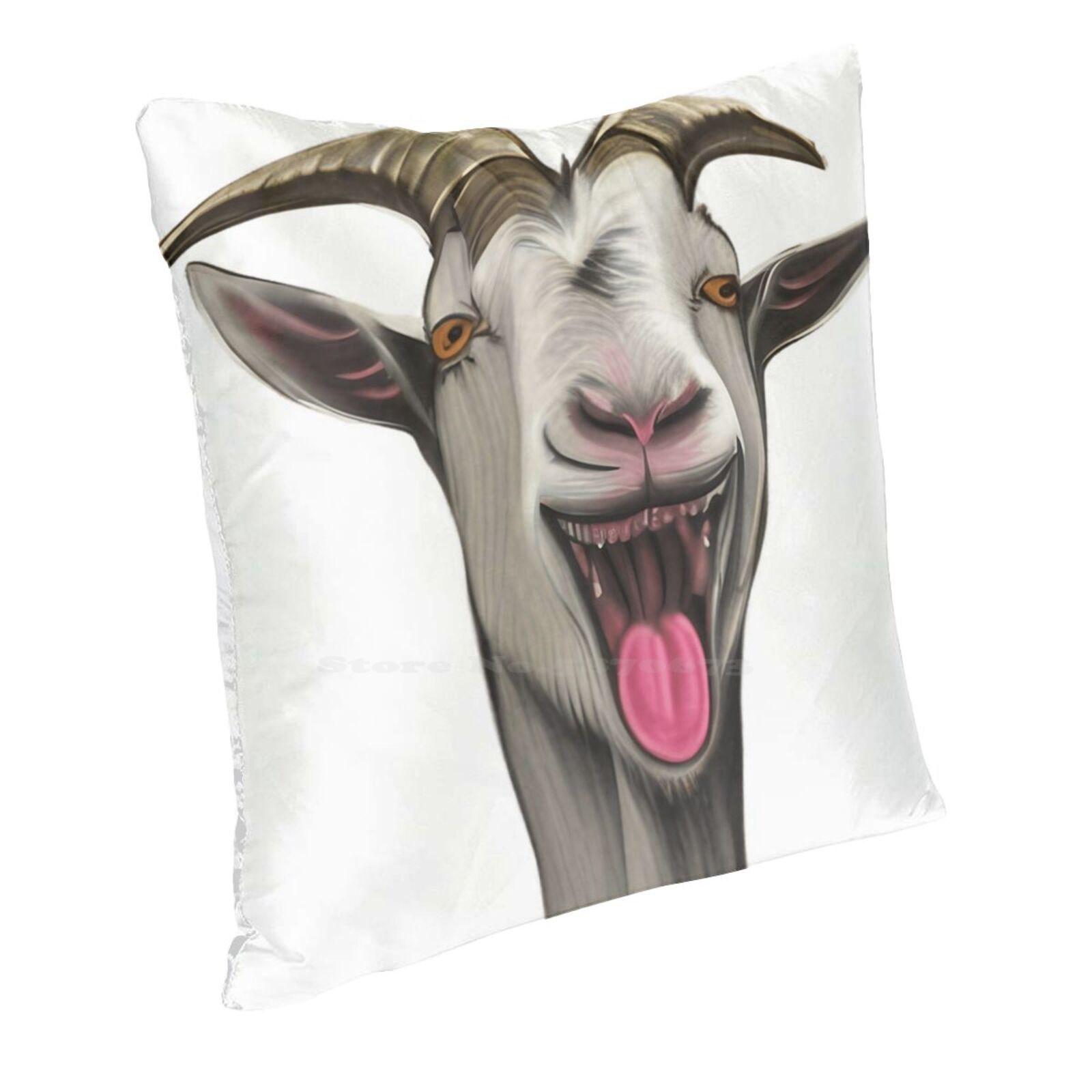 Geit Simulator Klassiek Zacht Comfortabel Kussensloop Geitensimulator Geit Simulator Simuleer Spellen Headshot Grote Tong Verzorgen Peach skin 18*18(CM)-1Pcs