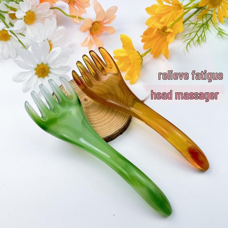Five-Claw Resin Head Massager: Acupressure Scalp Therapy Comb