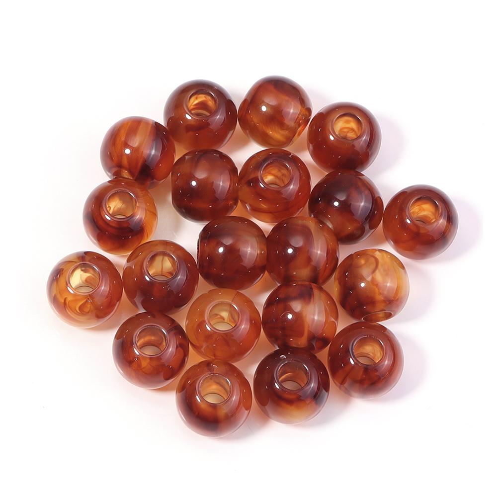 10-200 шт./лот Акриловые бусины с большим отверстием, бусины под янтарь, круглые разделительные бусины для изготовления украшений, браслетов, ожерелий DIY
