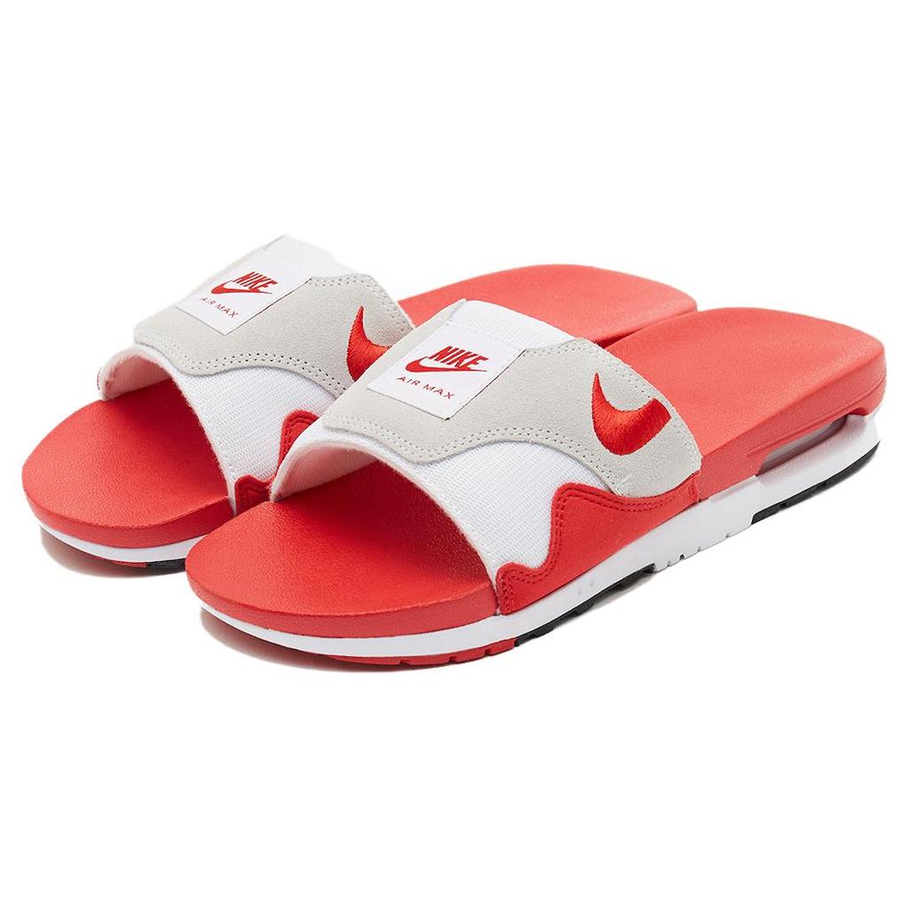 New Nike Air Max 1 Slide White University Red DH0295-103
