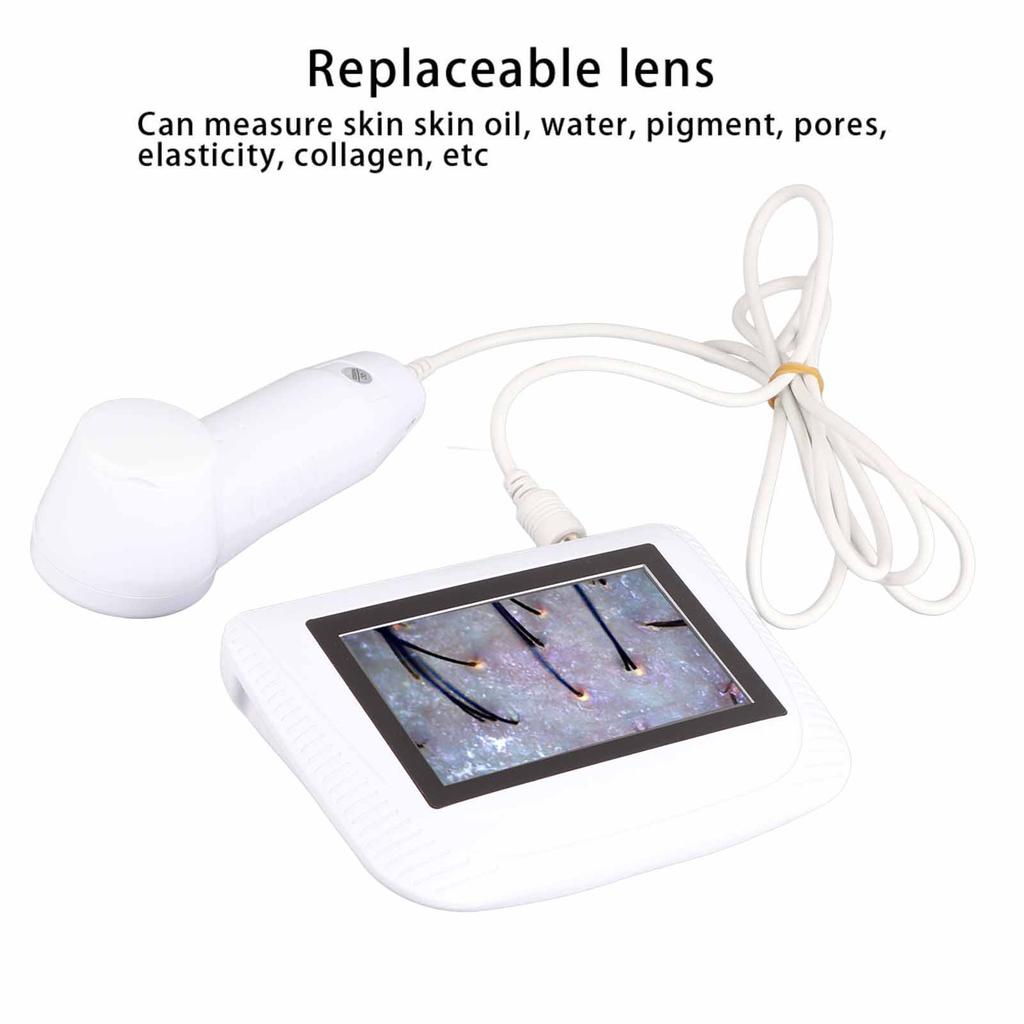 Scalp Moisture Tester 5 Inch Rechargeable Scalp Hair Follicle Oil Moisture Magnifying Detector Analyzer Skin Pigment Tester