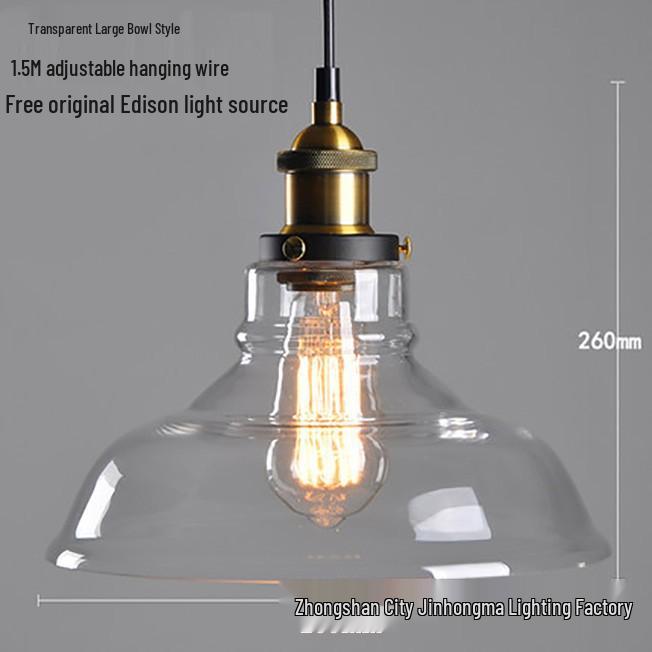 Nordic Retro Glass Pendant Light for Kitchen, Bar, Living Room, or Coffee Shop.