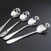 Halloween Spoon,Stainless Steel Skull Head Spoon with Hole,Multifunctional Kitchen Spoon,Halloween Decorative Spoon