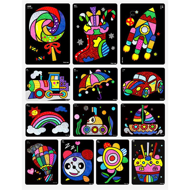 DIY Cartoon Magical Transfer Painting Crafts for Kids Arts and Crafts Toys Children Creative Educational Learning Drawing Toys