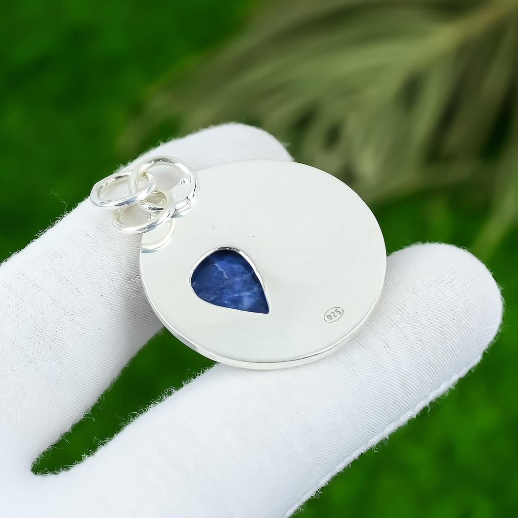 Gift For Her 925 Sterling Silver Natural Sodalite Gemstone Jewelry Pendant