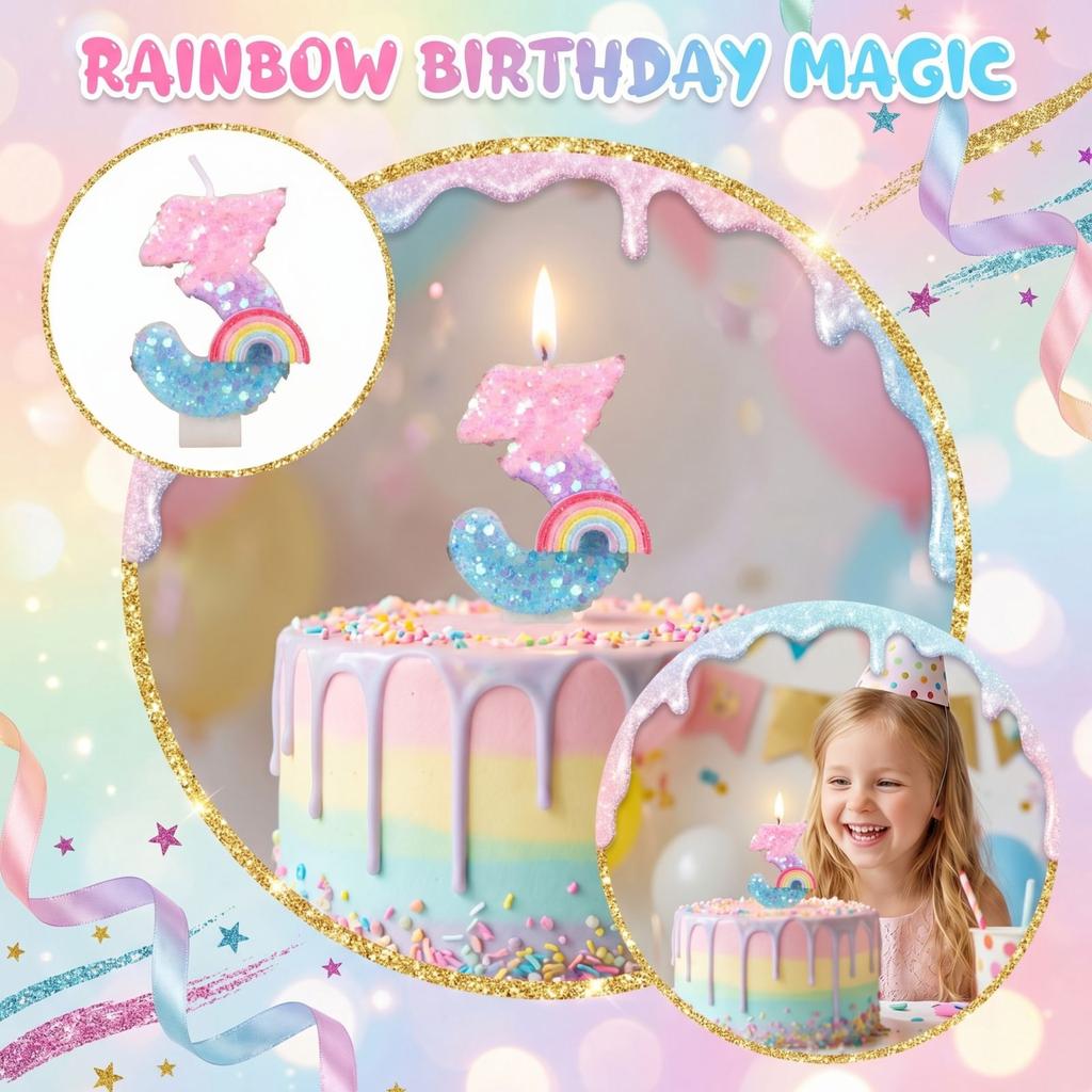 Fashion Cartoon Creative Birthday Candles Party Digital Candles