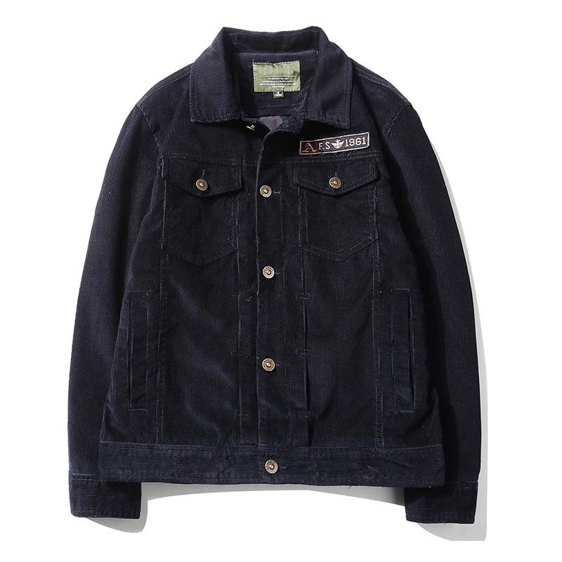 New Men's Corduroy Jacket Vintage Large Size Tooling Jacket Top