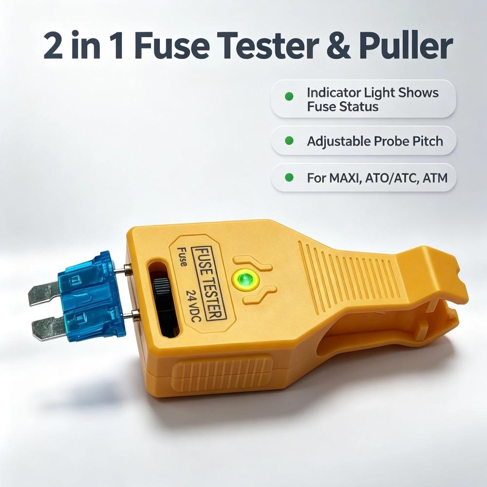 2‑In‑1 Car Fuse Tester Puller Tool Portable Checker Blade Puller Tool With LED Indicator For Fuse Removal Checker Auto Repair Fuses4