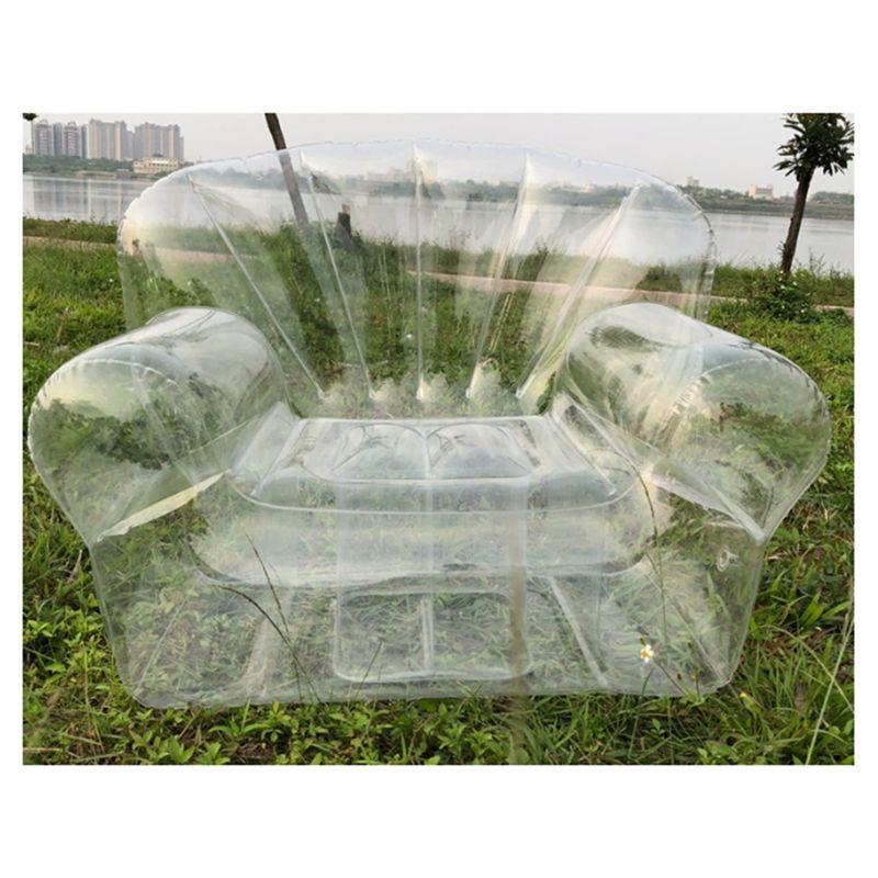 Guter Verdickter Outdoor Camping Aufblasbares Sofa Erwachsenen Fauler Aufblasbarer Stuhl PVC Transparenter Sofahocker