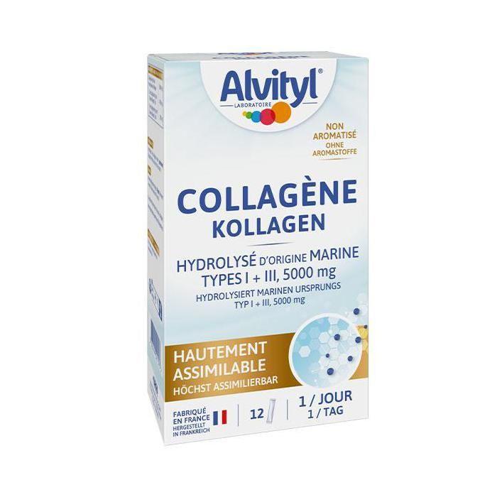 Alvityl Collagène-Hydrolysé D’origine Marine Type I & III-5 000 Mg-12 Sticks