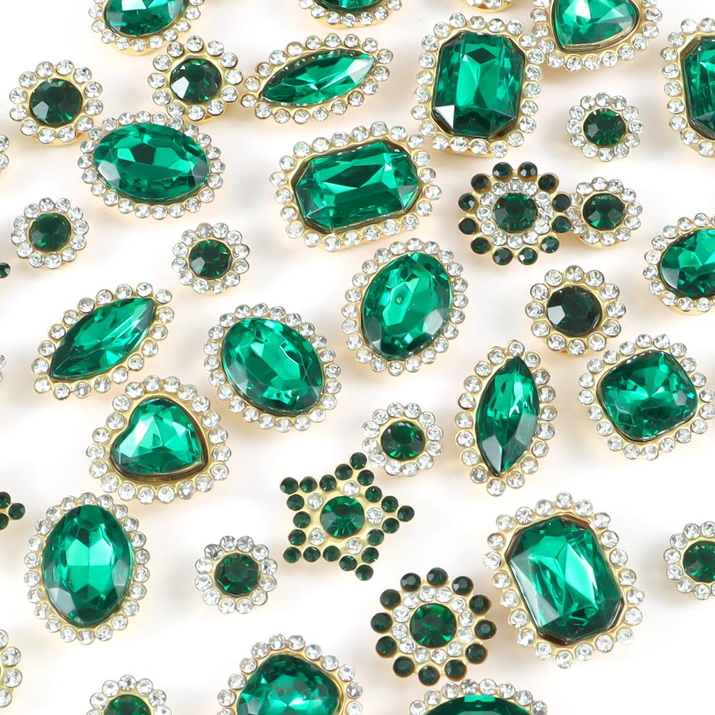 Mixed size sunflower sewing claws, artificial diamonds crystal glass beads buttons gemstones artificial diamonds