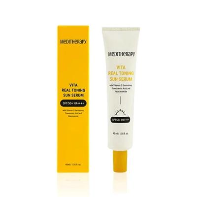 VITA REAL TONING SUN SERUM SPF 50+ PA++++ 40ml, Hybrid Sunscreen, Moisturizing, Korean Cosmetics, Kbeauty, Sample