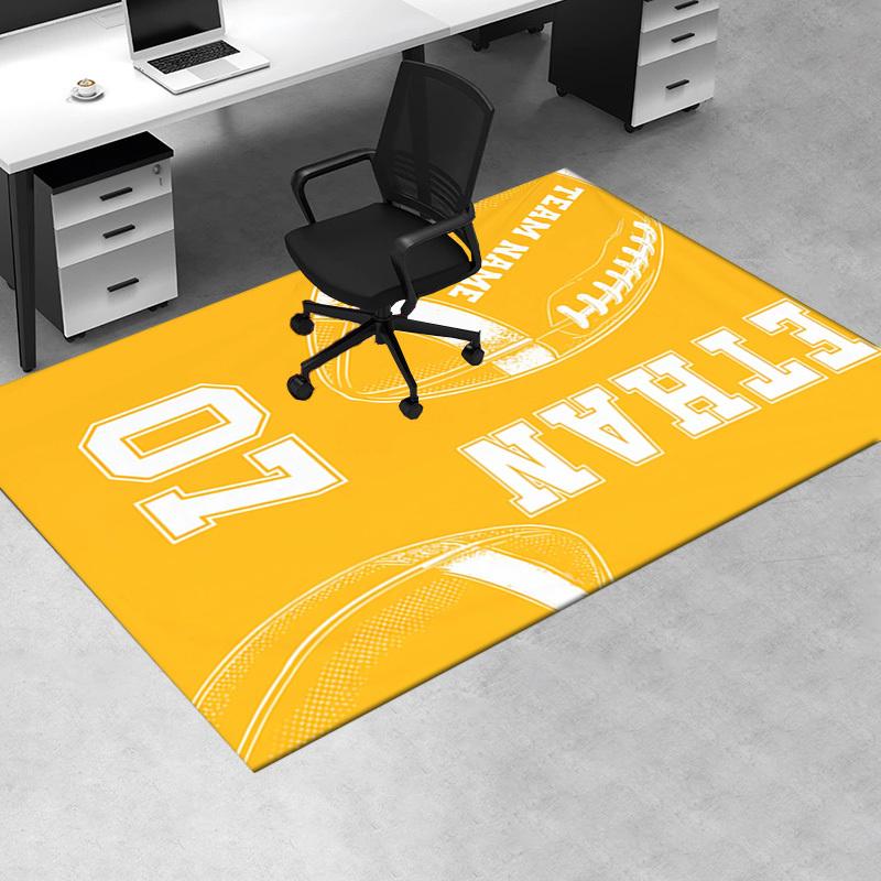 Büroteppich Fußball-Thema Design mit "Teamname", "Ethan" und "07" für Sofateppich, Stuhl