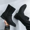 Fashion Winter New Fashion Men's Pointed Suede Leather Chelsea Ankle Boots  Male Casual Luxury Brand High-top Shoes Zapatos Hombre