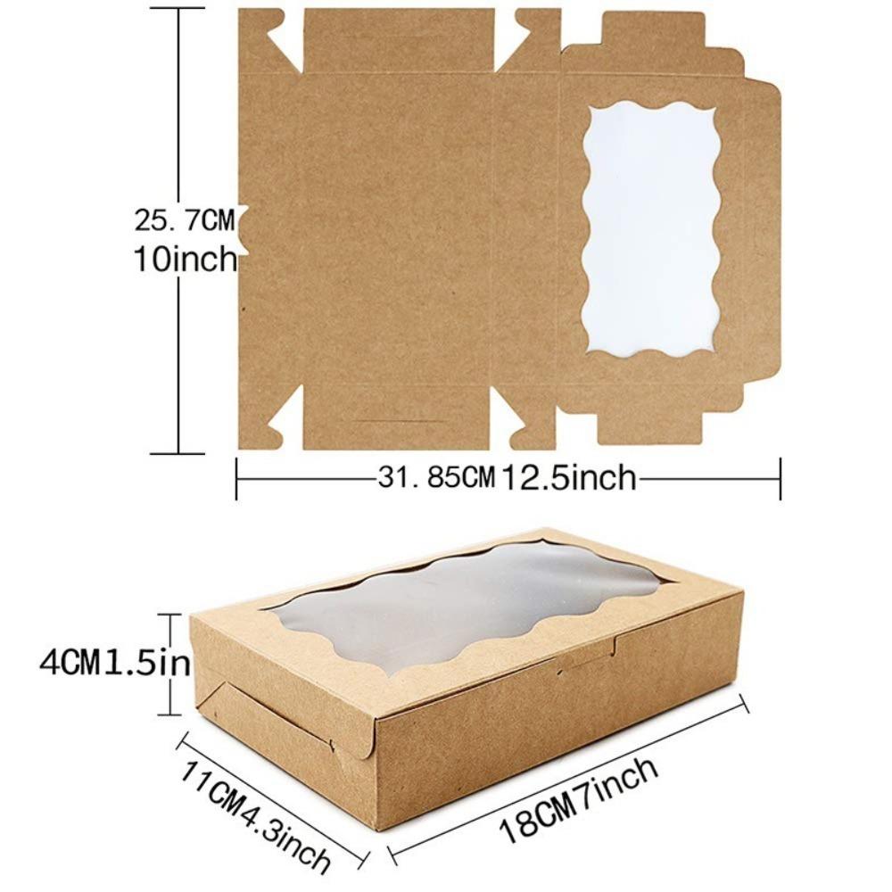 10/20pcs Gift Packaging Kraft Paper Box Transparent Open Window Desserts Box New Pastry Box  Wedding