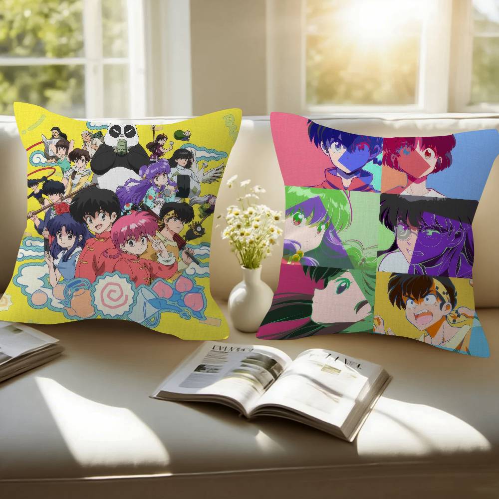 Anime Ranma 2 1 Vintage Cushion Cover Car Throw Pillow Case For Sofa Car Christmas Gift