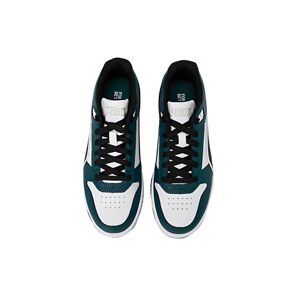 Puma Chaussures de skate basses durables antidérapantes Baskets unisexes Vert Blanc Noir 386373-21