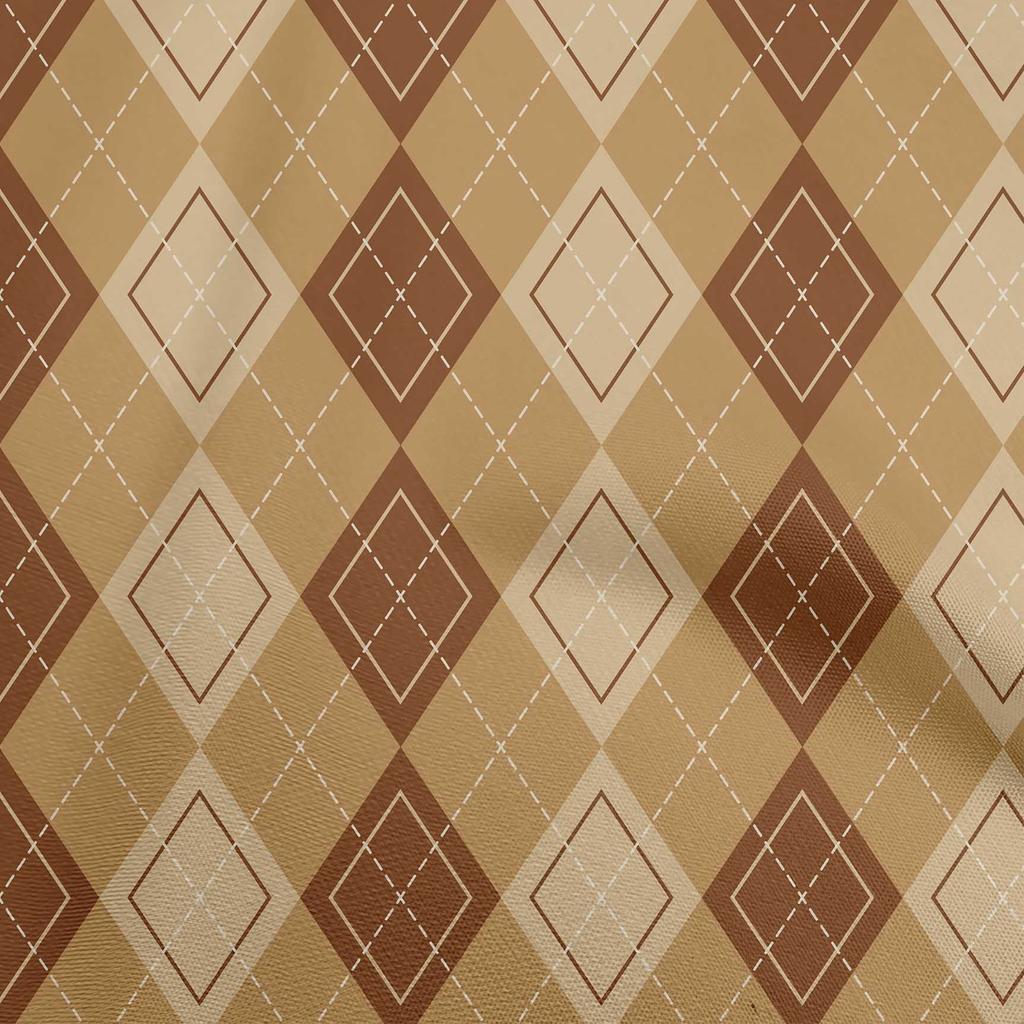 oneOone Cotton Flex Dark Rose Brown Fabric Argyle Quilting Supplies Print Sewing Fabric By The Yard 40 Inch