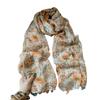 Small fresh floral silk scarf women's scarf sunscreen travel large shawl beach towel thin cotton and linen summer yarn