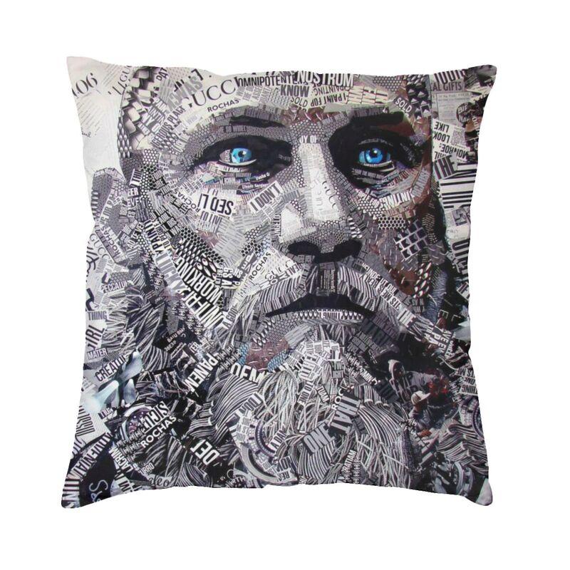 Vikings Lagertha Ragnar Lothbrok Sofa Cushion Cover Velvet Norse Valhalla Warrior Pillow Case Living Room Decoration Pillowcase