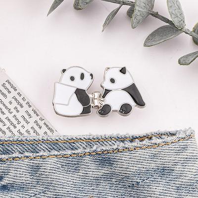 2 Adet Sevimli Panda Düğme Ayarlayıcı Pantolon Etek Bel Sıkılaştırıcı Ayarlanabilir Bel Tokası Kot Pantolon Dikiş Gerektirmez Bel Düğmesi