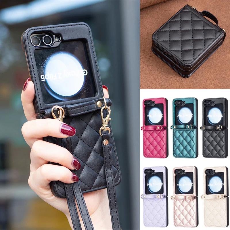 Cover Galaxy Z Flip5 SM-F731B Phone Case for Samsung Galaxy Z Flip6 Flip 4 3 5G Funda Etui Geometric Folding Protect Case Shells