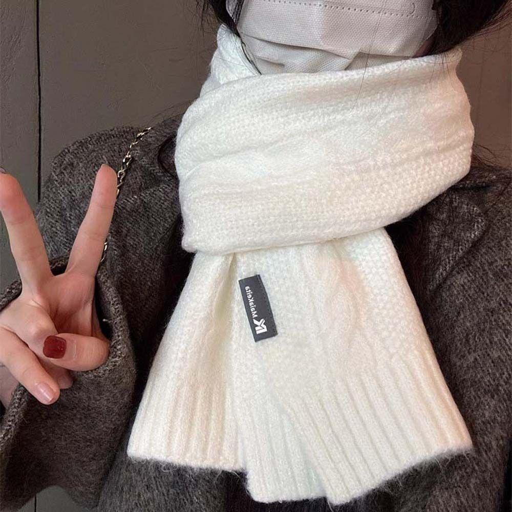 Spandex Knitting Wool Scarf Acrylic Fibers Winter Warmer Scarf Long Thickened Neckscarf  Couple