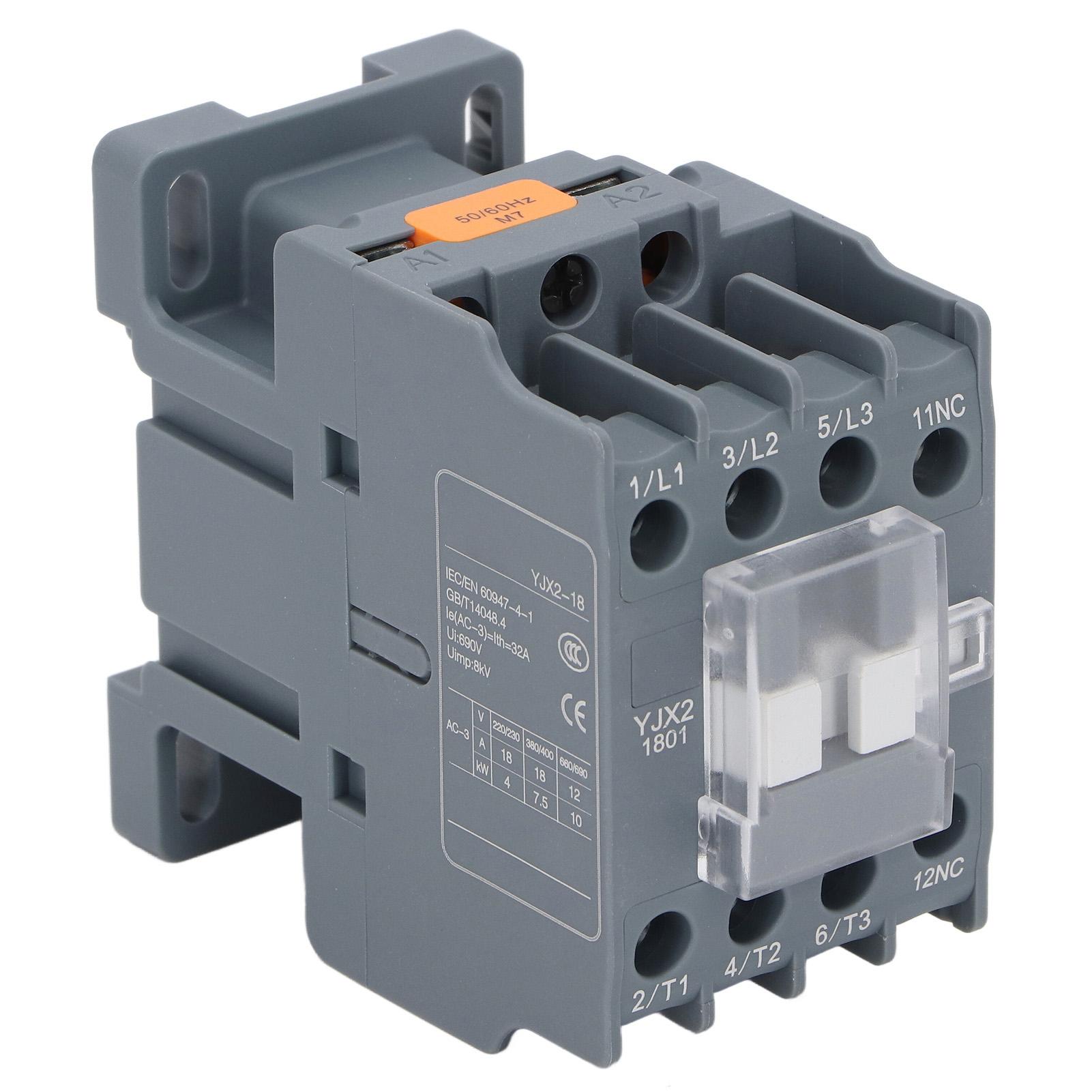

AC Contactor Copper Coil Normally Closed Silver Contact Circuit Switch Controller 18A for Power AC