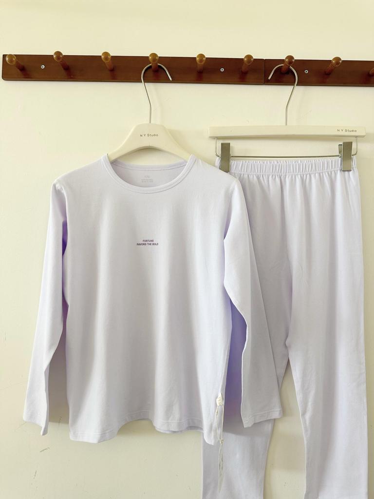 Teen Big Kid Autumn Pajamas - Solid Color, Unisex, Soft Lycra, Xinjiang Cotton, Comfortable & Skin-Friendly