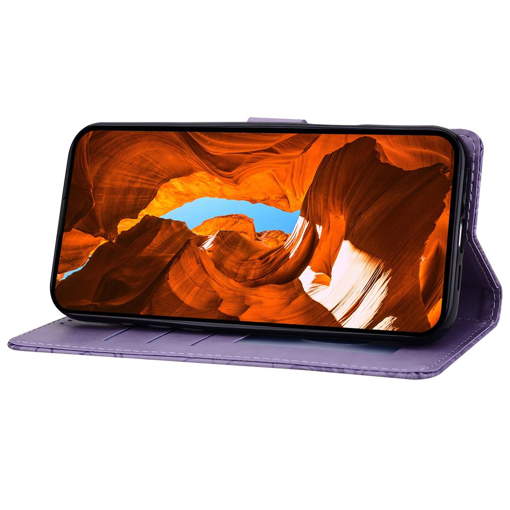 Pro Motorola Edge 60 Fusion 5G/Edge 60 5G Kožené pouzdro s potiskem květinového vzoru Peněženka Stojánek Flipový kryt na telefon