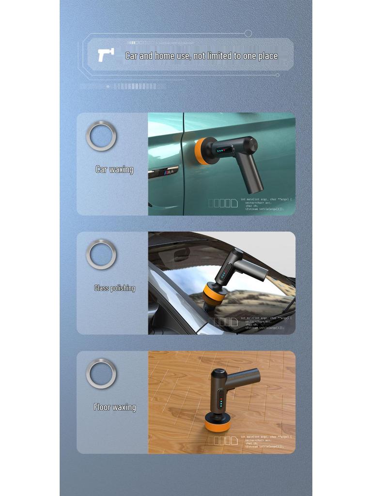 Wireless Car Polisher & Waxer with Digital Display for Home and Auto - Grinding & Sealing Glaze Tool