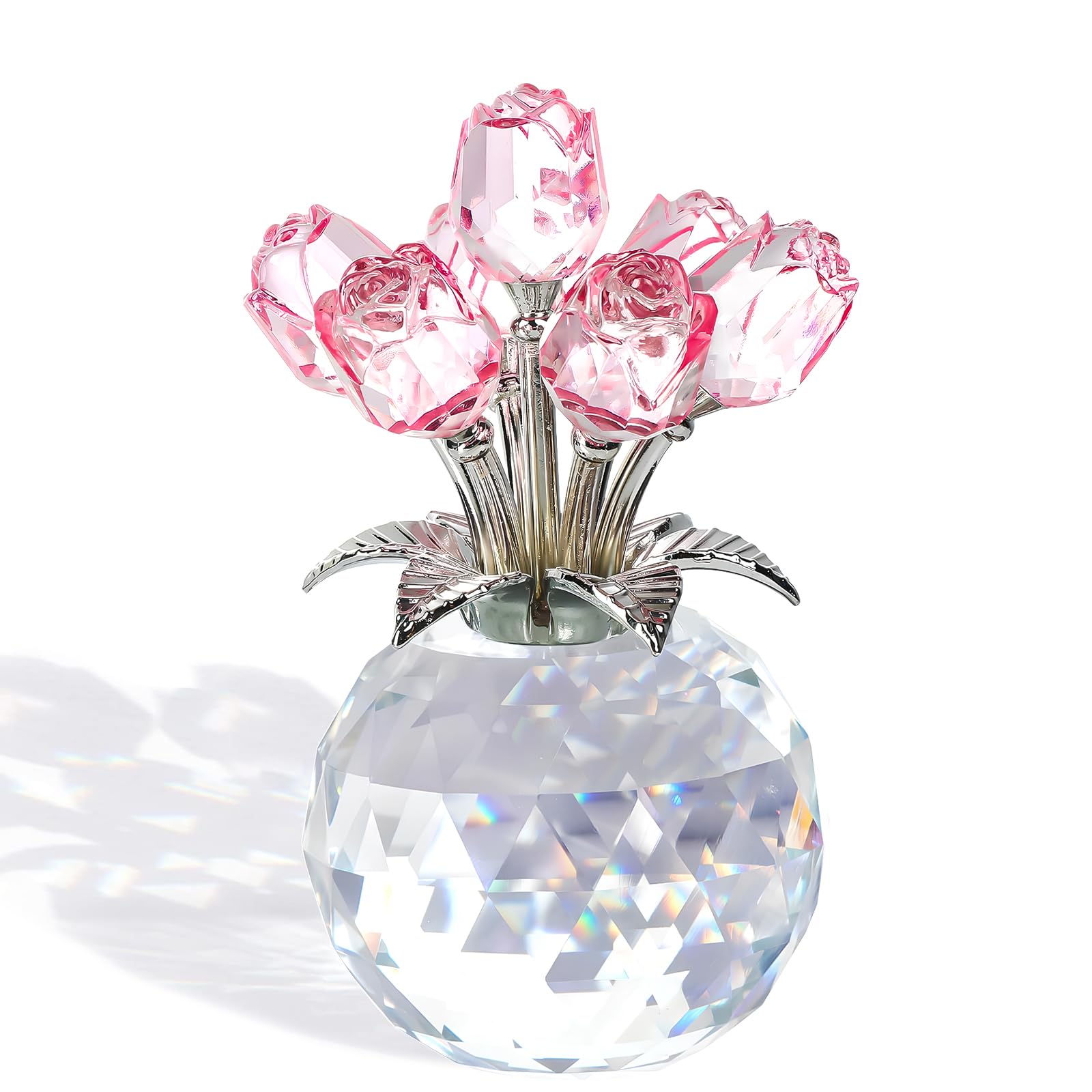 

LanQii Хрустальный подарок на годовщину свадьбы для популярного K9 хрустального розового цветка розы, подарок на день рождения, день свадьбы для или розовых женщин, подарок, никогда не увядающий розовый