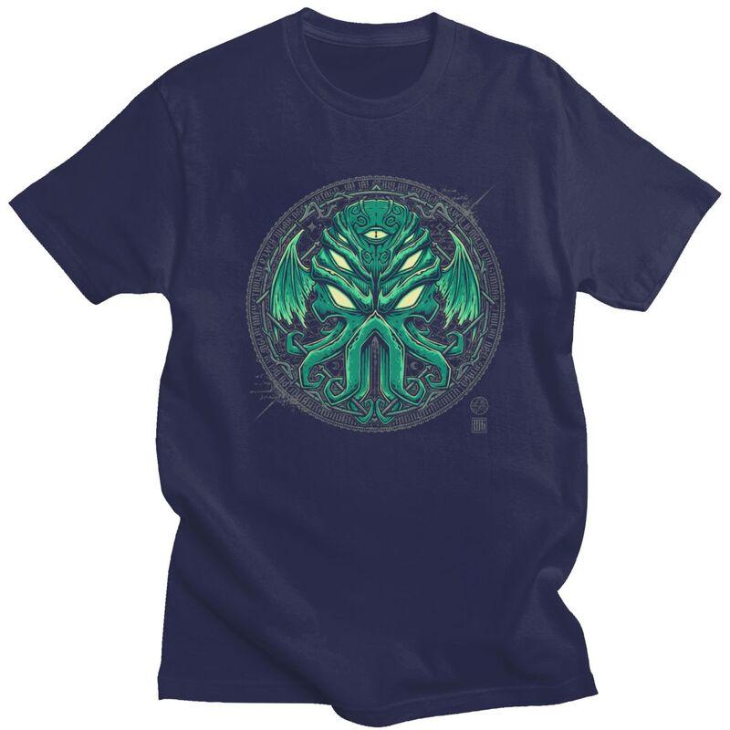 Custom Fashion Lovecraft Monster Cthulhu T Shirts Men Tshirts Casual Tee Tops 100 Cotton Oversized Tshirt Merch