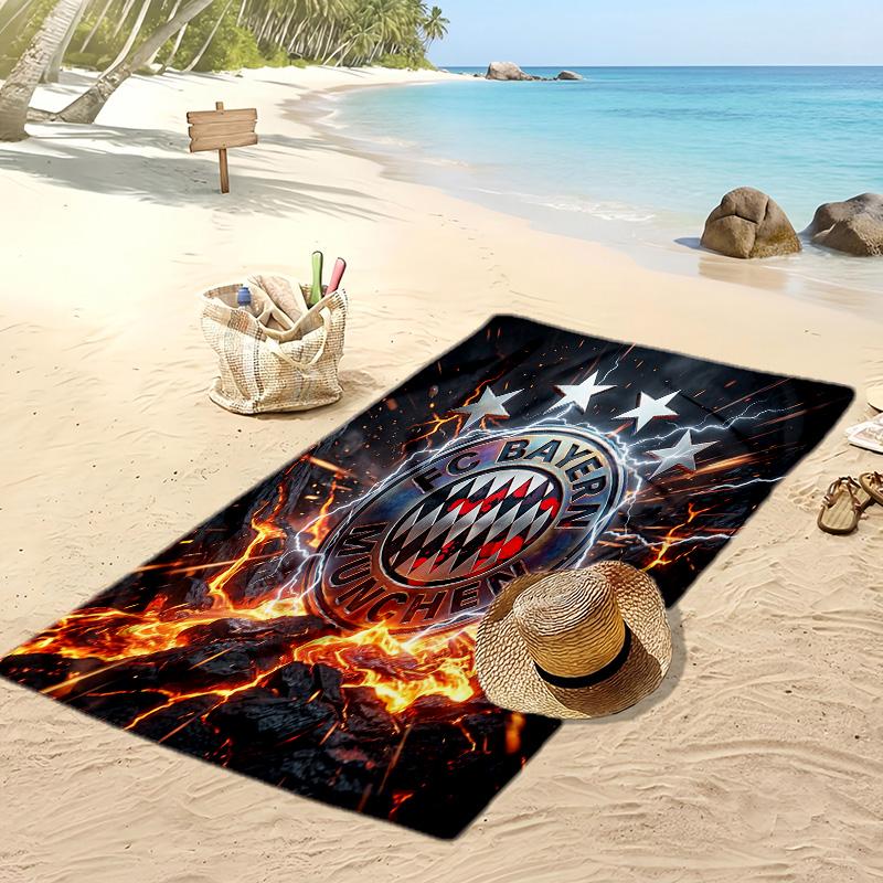 Asciugamano da Spiaggia Stampato Bayern Monaco Asciugamano Morbido ad Asciugatura Rapida Coperta da Spiaggia Rettangolare Grande Portatile per Viaggi Piscina