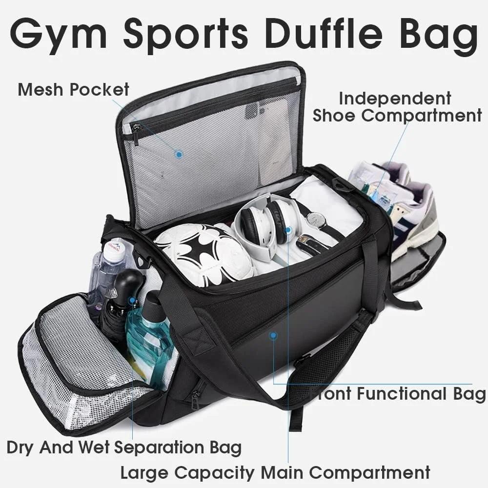 Gym Sports Duffel Backpack for Man & Women Durable and Non-deformable Material Mutifunction Pockets Fitness Bag