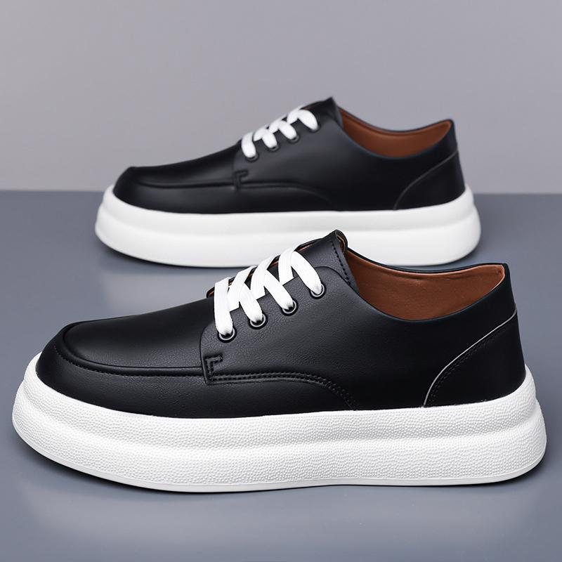 Fashion Men's Breathable Lace-Up Walking Shoes Lightweight Outdoor Sneakers Non-Slip Comfortable Casual Sports Shoes Thick Bottom Flats