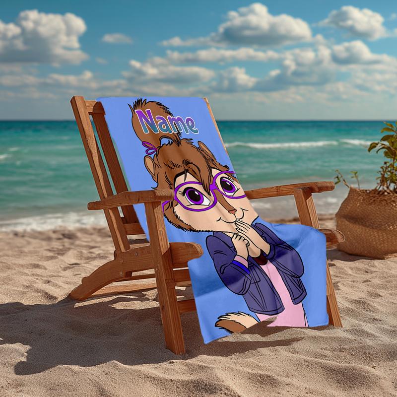 Custom Name Ultra-Soft Beach Towel with Alvin and the Chipmunks Theme,Ideal for Pool - Camping, Diving - Perfect Travel Essential, Vibrant Beach Towel