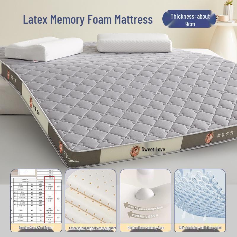 High Resilience Memory Foam Latex Mattress - Double Soft, Thickened for Dorm or Home Use.