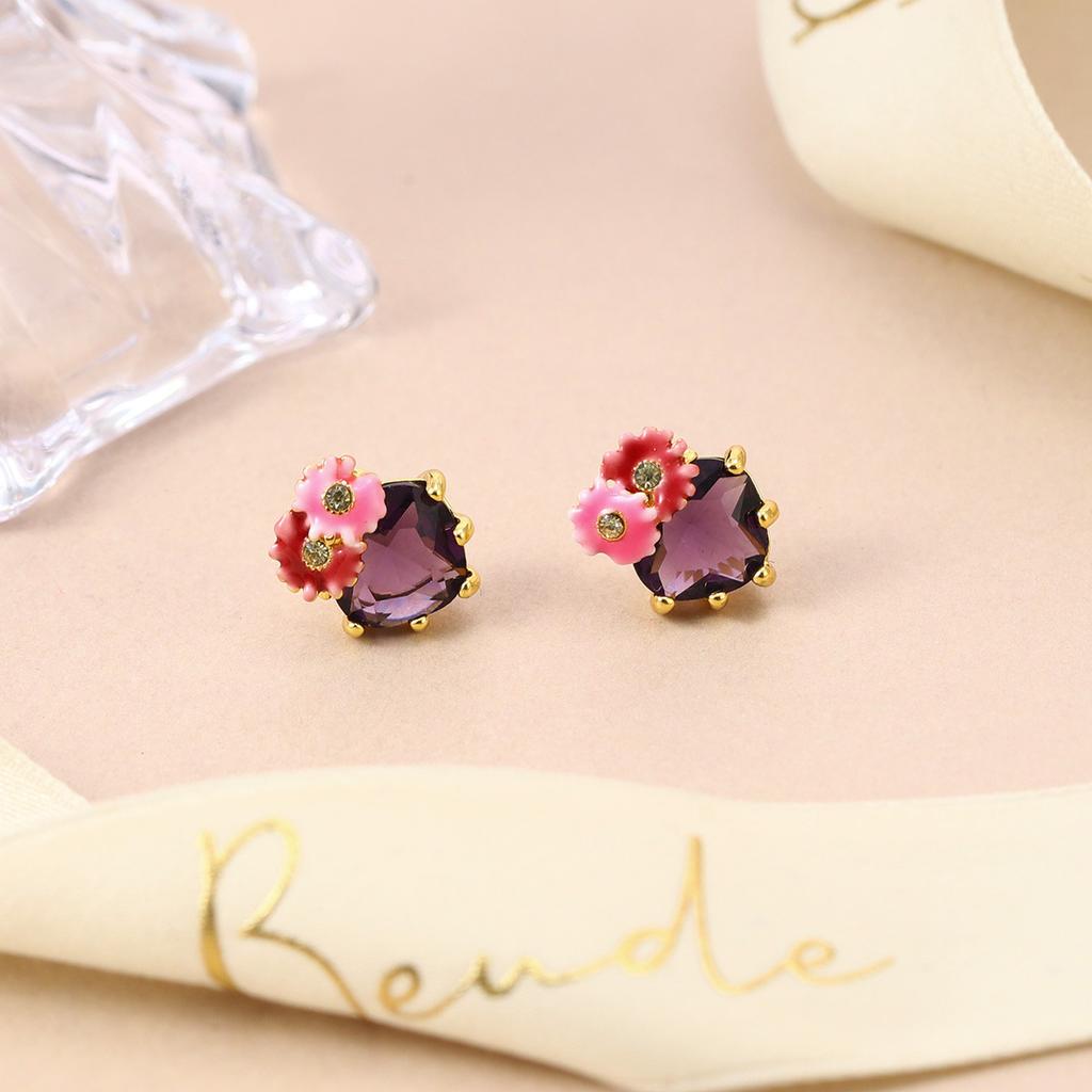 Personalized French Mori Enamel Dripping Oil Niche Bow Earrings Summer Jewelry Three-dimensional Color Stud Earrings