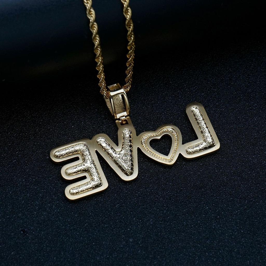 Pendant New Hip Hop English Love Letter Trendy Men and Women Couple Necklace